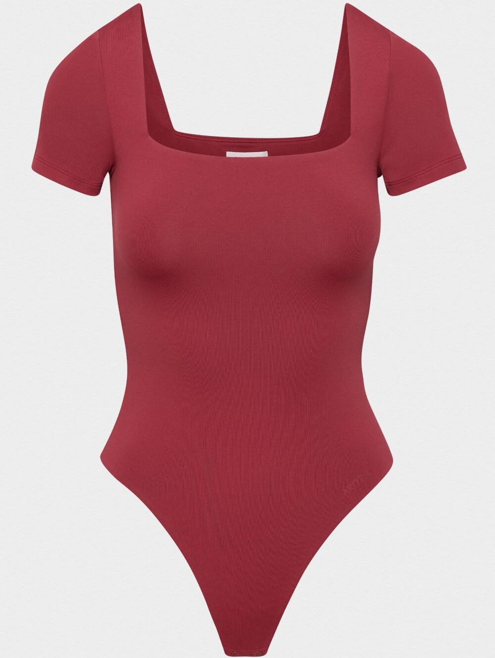 Aritzia Contour Square Neck Bodysuit Sz XL Cordovan Red Body Contour Shaping